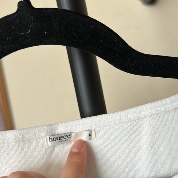 House of CB Noli White‎ Stretch Knit Maxi Dress NWOT Size L - Picture 10 of 15